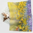 thumbnail image 6 of Yiaed Flowers And Butterflies Print Dog Blankets-Cat Blanket Washable for Couch Protection,Puppy Blanket, Soft Plush Reversible Throw Furniture Protector-, 6 of 8
