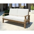 thumbnail image 2 of Modway Marina Causeuse Moderne en Bois pour Patio en Teck, Naturel/blanc, 2 of 5