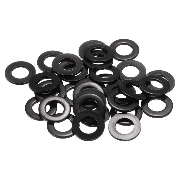 100 Pcs Arandelas Planas de Acero Inoxidable M8, Arandela Plana de Metal de 16mm de Diámetro Exterior para Tornillos y Pernos, Acabado Negro