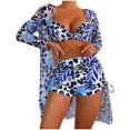 thumbnail image 1 of SURJDE Maillot de Bain Tankini pour Femmes Ensemble Bikini 3 Pcs Imprimé Boho Palmshadow avec Short Garçon, 1 of 7