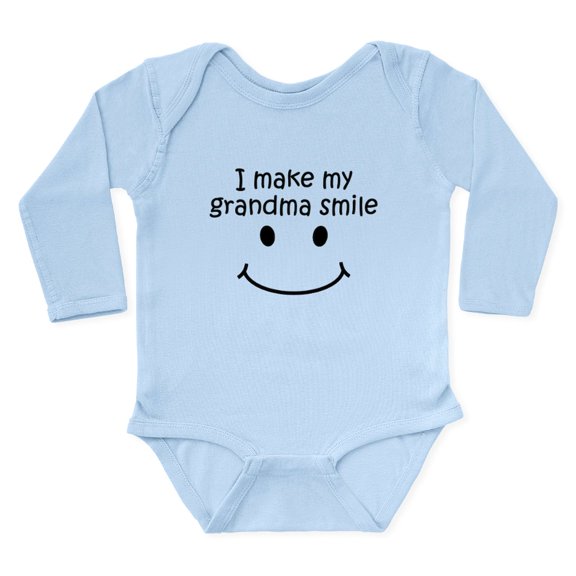 CafePress - I Make My Grandma Smile Body Suit - Long Sleeve Cotton Baby Bodysuit