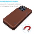 thumbnail image 4 of EBIZCITY for iPhone 14 Pro Max 2022 Wallet case, Flip Wallet Leather Magnetic Clasp Case with Credit Card Holder and Shockproof Function Kickstand Phone Cover - Brown, 4 of 8