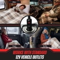 thumbnail image 3 of Electric Car Blanket-Outdoor Heated 12V Travel Throw by Stalwart (Gray/Tan), 3 of 8