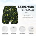 thumbnail image 5 of Sigee Green Branch Olive Print Mens Swim Trunks with Compression Liner Quick Dry Swim Stretch Beach Shorts with Pockets,S-3XL, 5 of 7