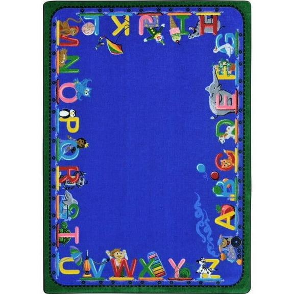 7 ft. 8 in. x 10 ft. 9 in. Choo Choo Letters Classroom Kid Essentials Rectangle Rug