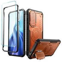 FITO For Samsung Galaxy S24 Case, Phone Case with Screen Protector and Kickstand (Orange)