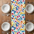 thumbnail image 4 of Colorful Polka Dot Short Table Runner 36 Inches Long,Rainbow Polka Dots Watercolor Cotton Linen Table Runners Dresser Scarves,Fabric Tabletop Scarf Furniture Cover for Home Dinner Party Decor 13"x36", 4 of 8