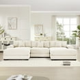 thumbnail image 2 of FFH 130" Oversized Sectional Sofa, Modern U-Shaped Modular Sectional Couches for Living Room, 3-Seater Cloud Sofa with Deep Seat and Movable Ottoman, Corduroy Upholstery Beige, 2 of 16