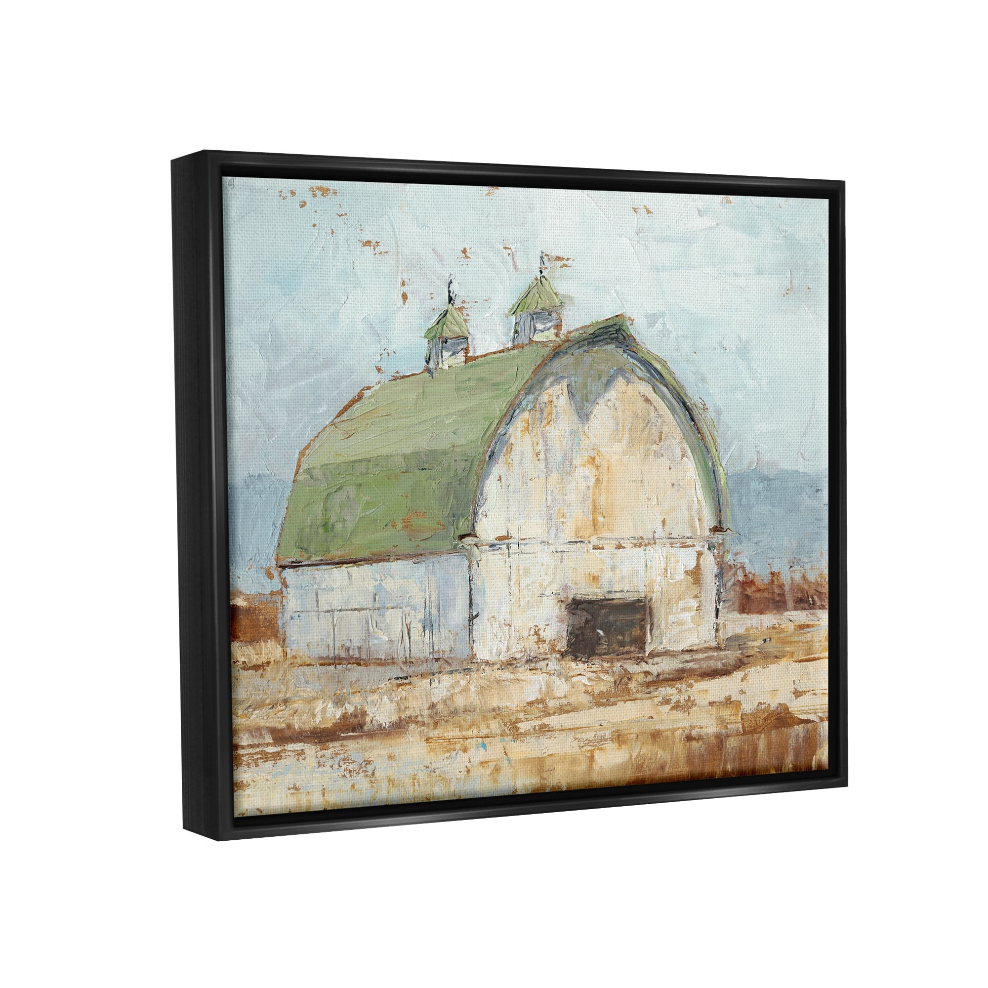 Stupell Industries Natural Earth Painted Barn Jet Black Framed Floating Canvas Wall Art, 24x30, by Ethan Harper