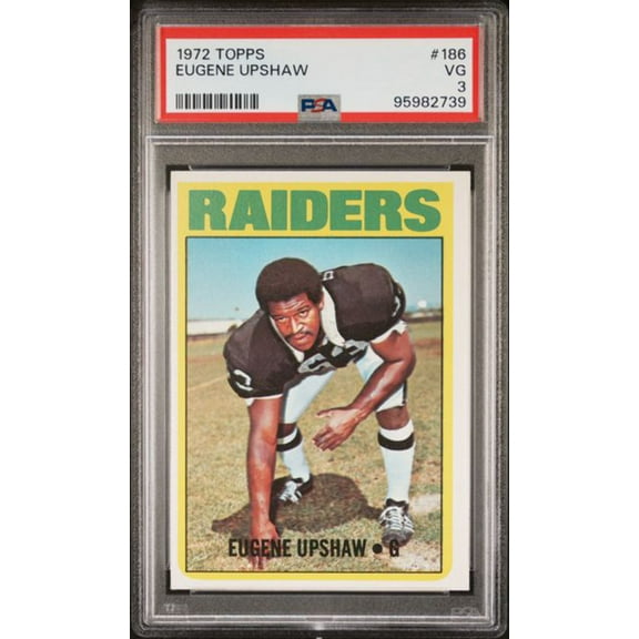 Graded 1972 Topps Eugene Gene Upshaw #186 Football Card PSA 3 Very Good