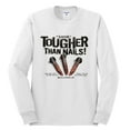 thumbnail image 2 of My Savior is Tougher than Nails Bible Verse | Male Inspirational/Christian Long Sleeve T-Shirt, White, Small, 2 of 3