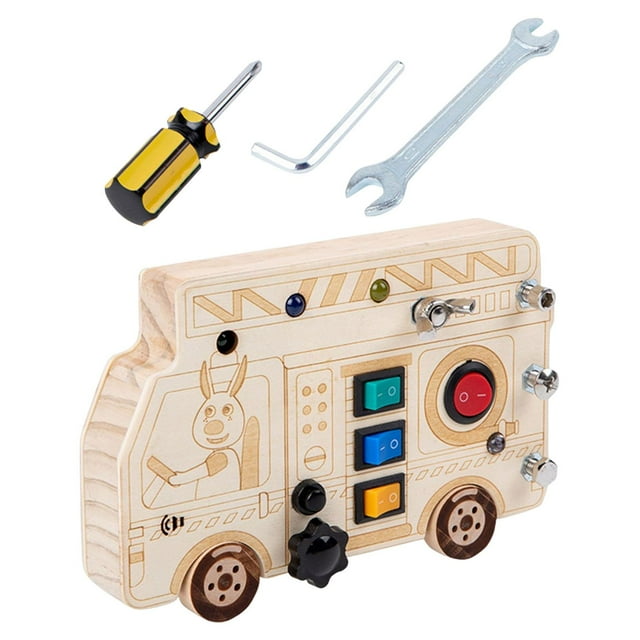 LED Switch Busy Board Fine Motor Skills Learning with Tools for Kindergarten