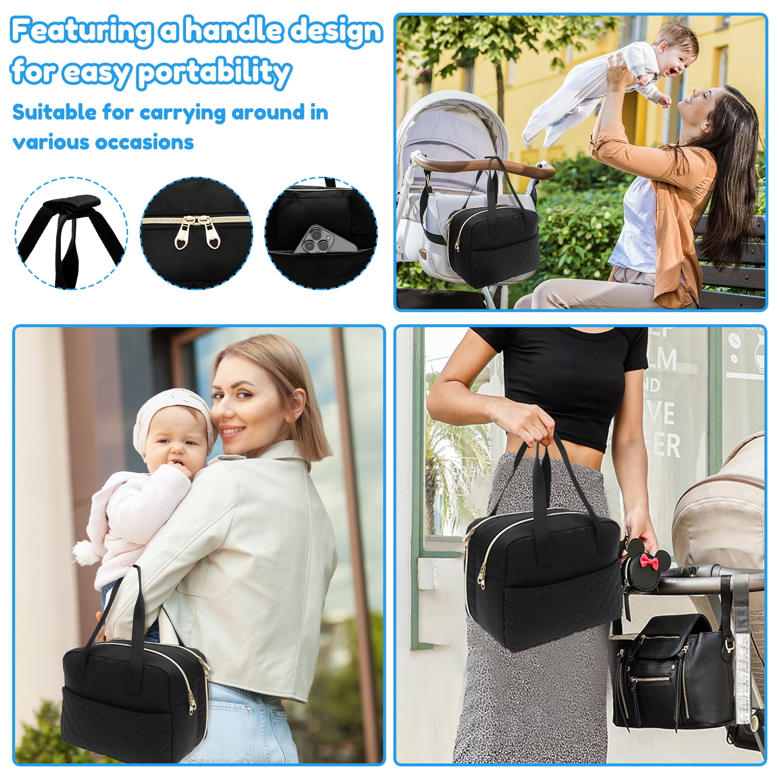Wearable Breast Pump Bag with Cooler Compartment Portable Breastmilk Cooler Bag with Ice Pack and Waterproof Mat for Breast Pump and Accessories