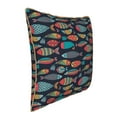 thumbnail image 2 of Fotbe Colorful Fish Pattern Velvet Decorative Throw Pillow Covers with Elegant Piping, Soft Plush Cushion Cover for Sofa, Bed, Car, Office-16"x16", 2 of 8