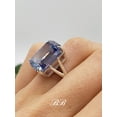 thumbnail image 3 of 16x12mm Grey Blue Elongated Asscher Cut, 5A Quality Cubic Zirconia, Made to Order, 925 Non-Plated Sterling Silve, 3 of 4
