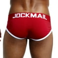 thumbnail image 4 of HUPOM Mens Underwear Boxer Briefs Male Thongs Medium waist Comfort Waist Solid Briefs Red M, 4 of 6