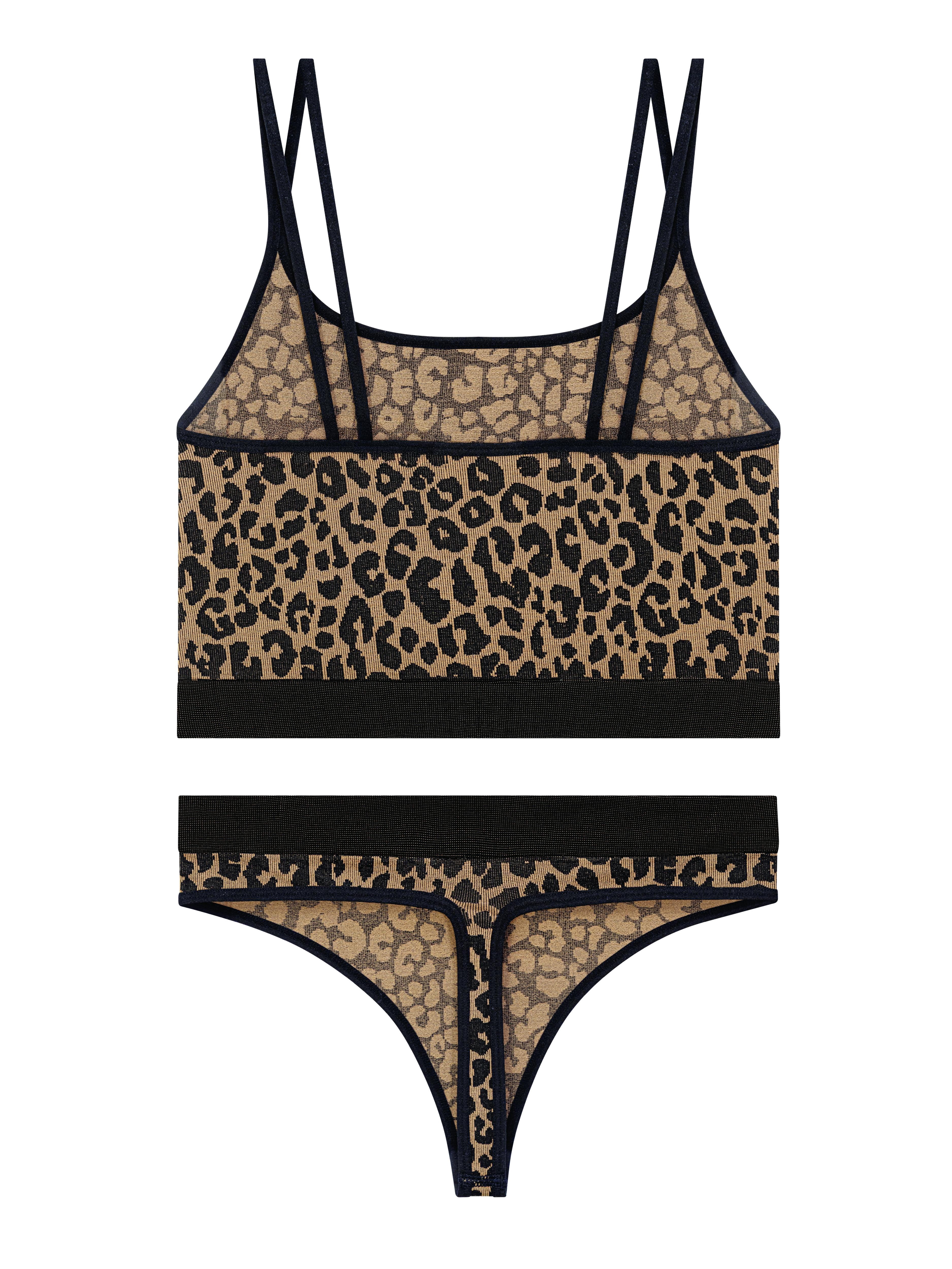 No Boundaries Seamless Cami Bra and Thong Panties Set, 2 Piece, Women's XS-XXXL
