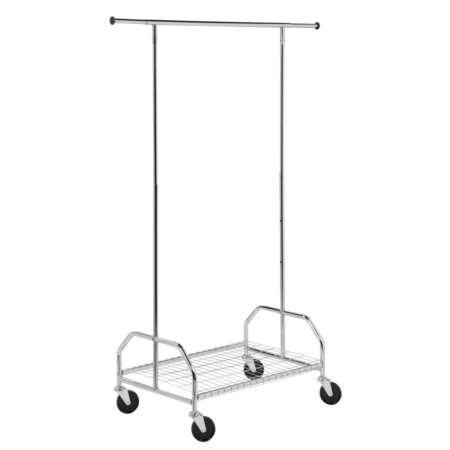 Honey-Can-Do 2-Tier Rolling Garment Rack, Silver