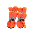 4pcs/set Waterproof Pet Dog Shoes Chihuahua Anti-slip Rain Boots Footwear for Small Cats Dogs Puppy Dog Pet Booties (Orange 6)