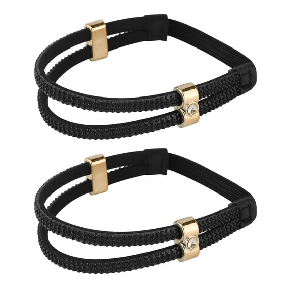 INSPIRE CHIC Adjustable Rhinestone Anti-Loosening Straps for Women's High Heels and Sandals for Everyday Wear Weddings Black-01 One Size