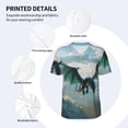 thumbnail image 3 of Hirioo Cloud Sky Green Dragon for Men's Baseball T-shirt Shirts Short Sleeve Casual Summer Button Stretch T Shirts,Size S-4XL-3X-Large, 3 of 7
