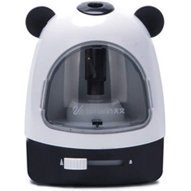 Electric Pencil Sharpener Battery Operated Pencil Sharpener for No.2/Colored Pencils(6-8mm),black and white