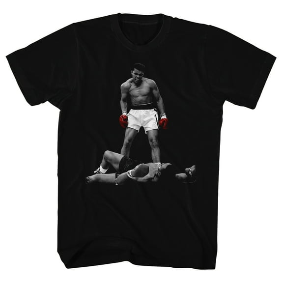 Muhammad Ali Red Gloves Black Adult T-Shirt