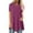 Purple Red, variant on Ichuanyi Womens Summer Solid Tops Tees Short Sleeve Casual Round Neck T Shirts Blouse Plus Size Women Side Buttons Tunic Tops