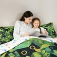 thumbnail image 5 of Feelyou Kawaii Black Cat Full Size Comforter Sets for Kids, Spring Leaf Botanical Bedding Comforter Set, Cartoon Kitten Animal Reversible Bedding Sets, Lightweight Room Decor, 3 Pieces, 5 of 8