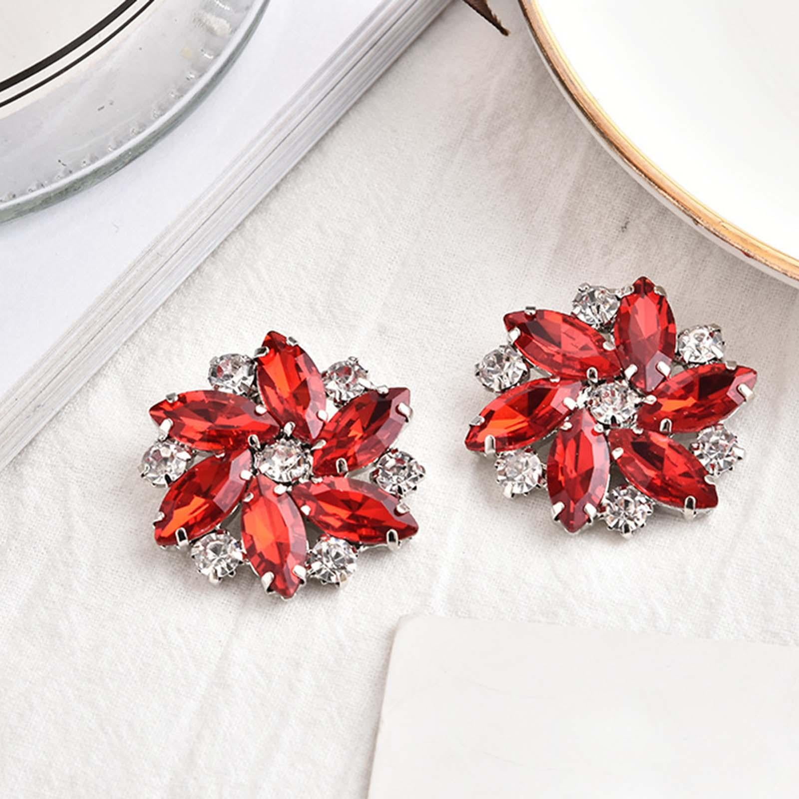 Red Colorful Flower Crystal Shoe Clip – accessories4shoes