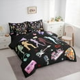 thumbnail image 3 of Manfei Colorful Music Girl Bedding Comforter Set 7-Piece,Musical Instruments Pinao King Bedding Sets,Cute Cat Bed Sheets For Princess,Ultra Soft Home Decor,Reversible, 3 of 8