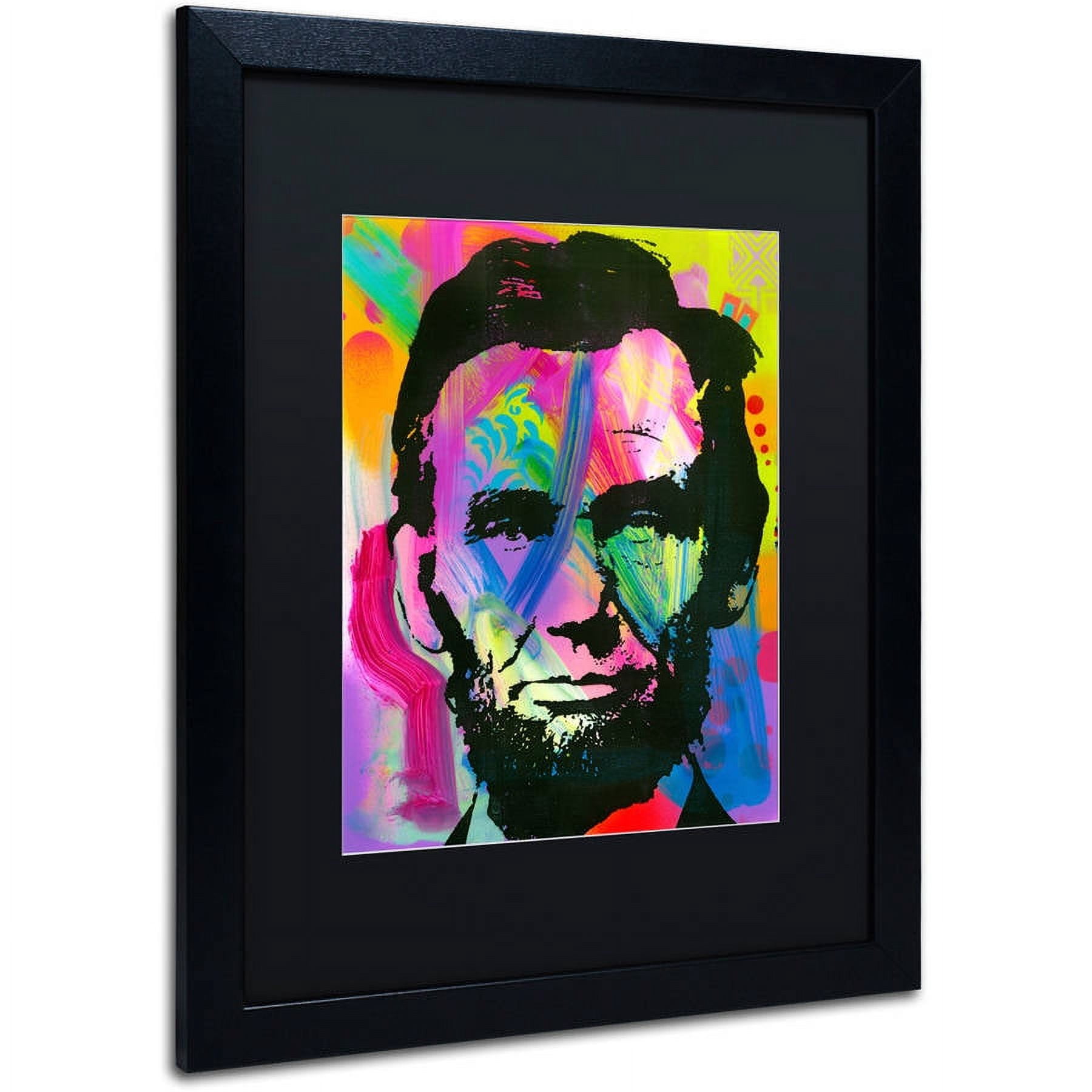 Trademark Fine Art "Abraham Lincoln I" Canvas Art by Dean Russo, Black Matte, Black Frame