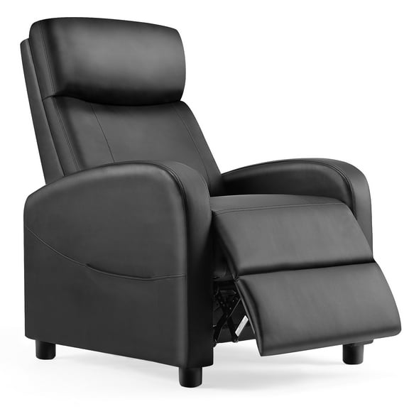 GIANNA Massage Recliner, Home Theater Recliner with Padded Seat and Massage Backrest, Black