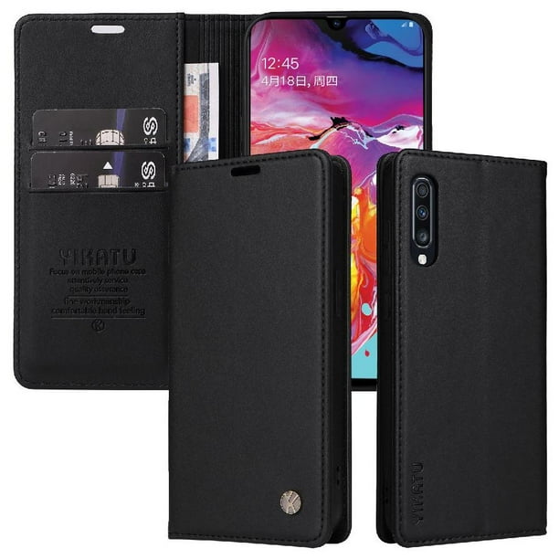 Funda para Samsung Galaxy A70 Estuche de Cuero PU Tipo Cartera con Ranuras para Tarjetas y Cierre Magnético