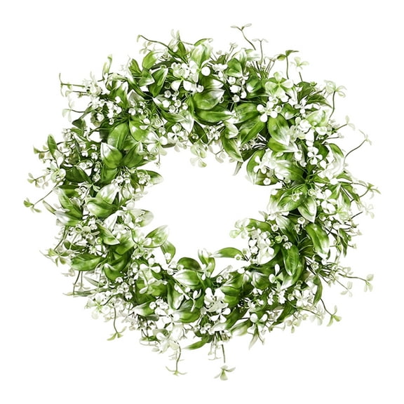 Babies Breath Wreath Artificial Spring Wreath Front Door Wreath for Door Garden Holiday Wedding Party Decorations