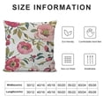 thumbnail image 5 of Shiartex  Peony Flower Throw Pillow Case Cushion Cover Vintage Hand Drawn Floral Colorful Leaves Lumbar Pillowcases Decorative for Sofa Bed Couch 24x24in, 5 of 5