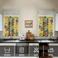 thumbnail image 4 of Kitchen Curtains 36 Inch Short - 3 Panel Set, Rod Pocket Window Curtain with Tropical Leaf Botanical Print, 100% Polyester for Farmhouse, Cafe, Kitchen, Bedroom, Easy Wash, 4 of 6