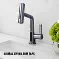thumbnail image 5 of Mezclador de agua fría y caliente con grifo de lavabo con rociador extraíble para baño y cocina, 5 of 5