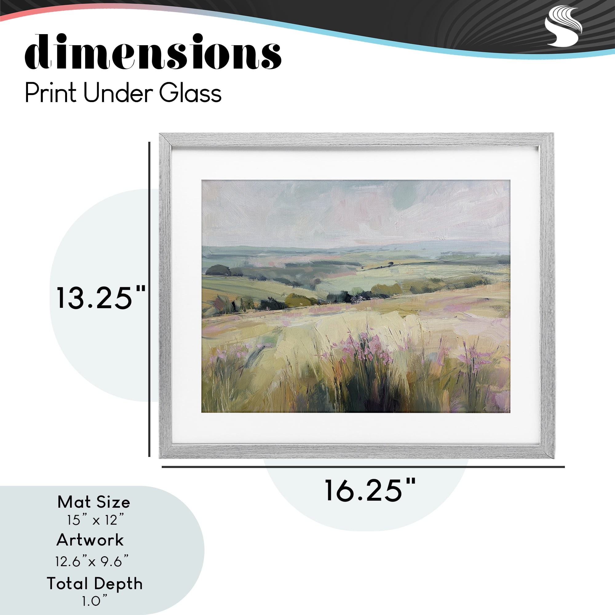 Stupell Industries Summer Meadow Viewpoint Gray Framed Print Under Glass, design by Svetlana Aleynikova