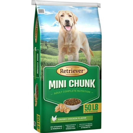 Retriever All Life Stages Skin and Coat Mini Chunk Chicken Recipe Dry Dog Food, 50 lb. Bag