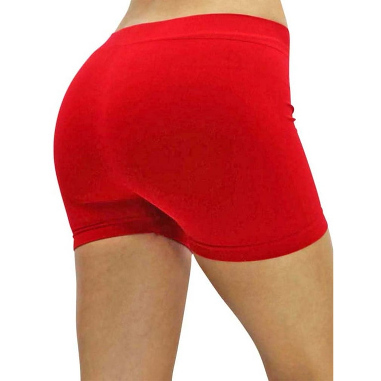 XFLWAM Workout Booty Spandex Shorts for Women Summer Solid Color