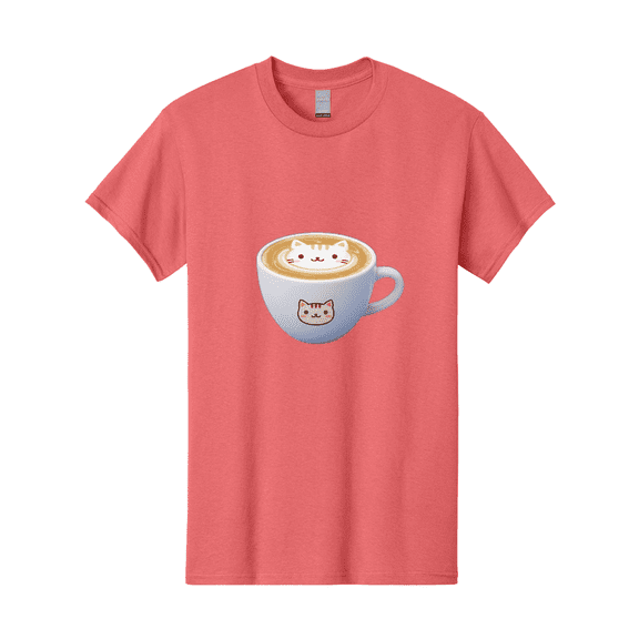 Cat-Coffee Mens Graphic Tee, 100% Cotton, Casual Summer Wear BAA275