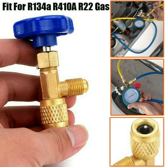 Brass 1/4 Sae Auto Ac Can Valve Bottle Opener For R134A R22 R410A Gas