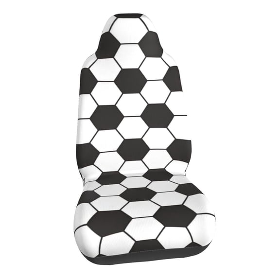 Black White Soccer Car Seat Covers Stretch Car Seat Protectors Universal Fit