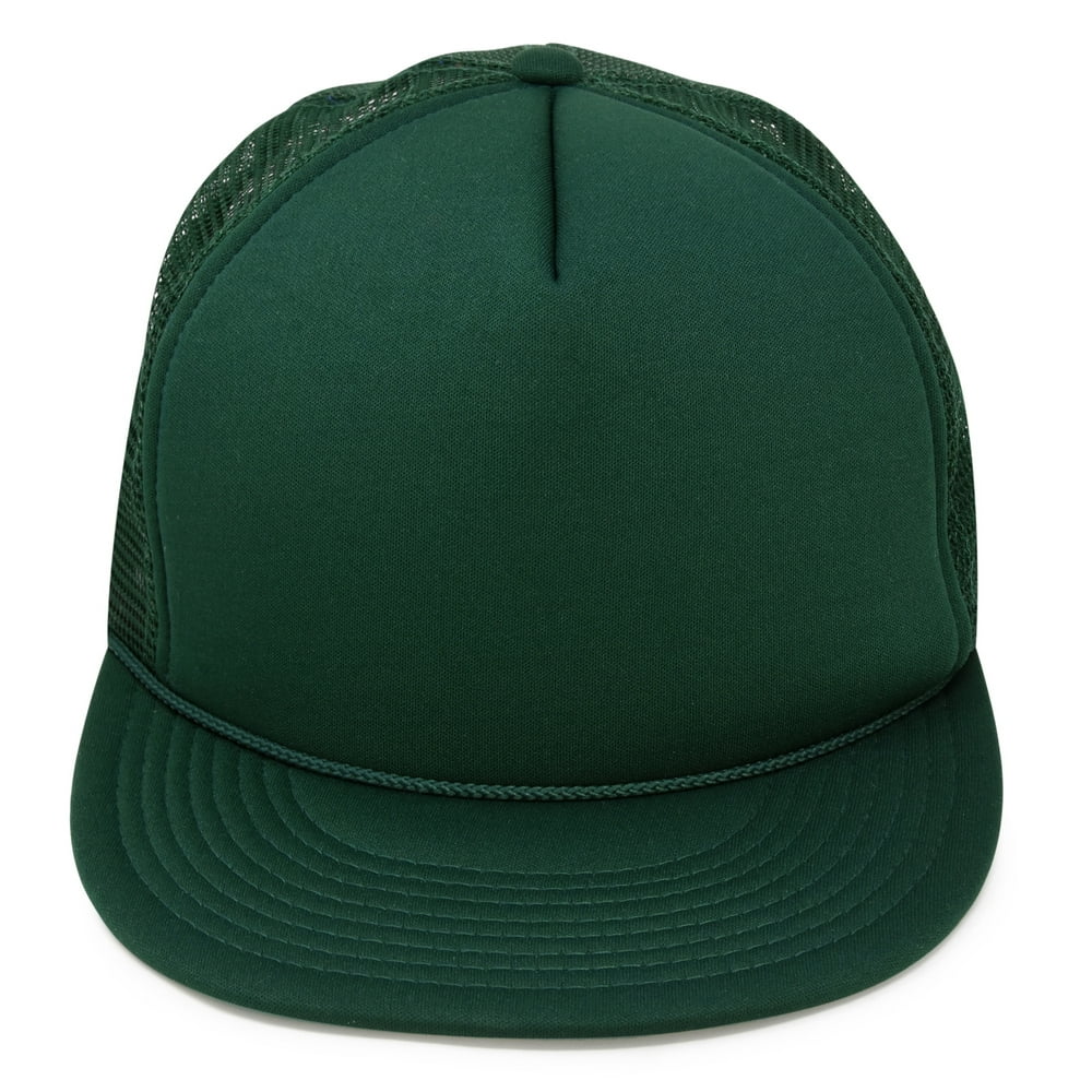 DALIX Classic Trucker Cap Flat Bill Adjustable Snapback 5 Panel Plain