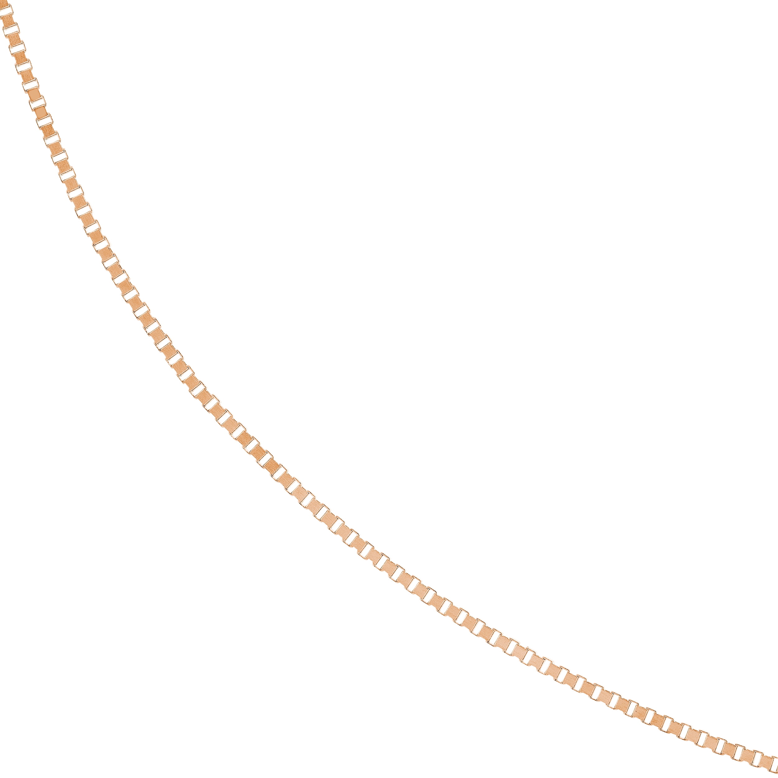 14K Rose Gold Women's 20" 0.66mm Box Chain Necklace with 050 Gauge and Lobster Lock Quality Tag