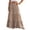 Khaki, variant on Tqcoqu Women's Solid Cotton Linen Tiered Maxi Skirt,Smocked Elastic High Waist Flowy Boho Beach Long Skirt