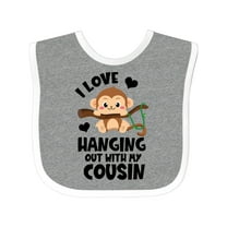 Inktastic Monkey I Love Hanging out with My Cousin Boys or Girls Baby Bib