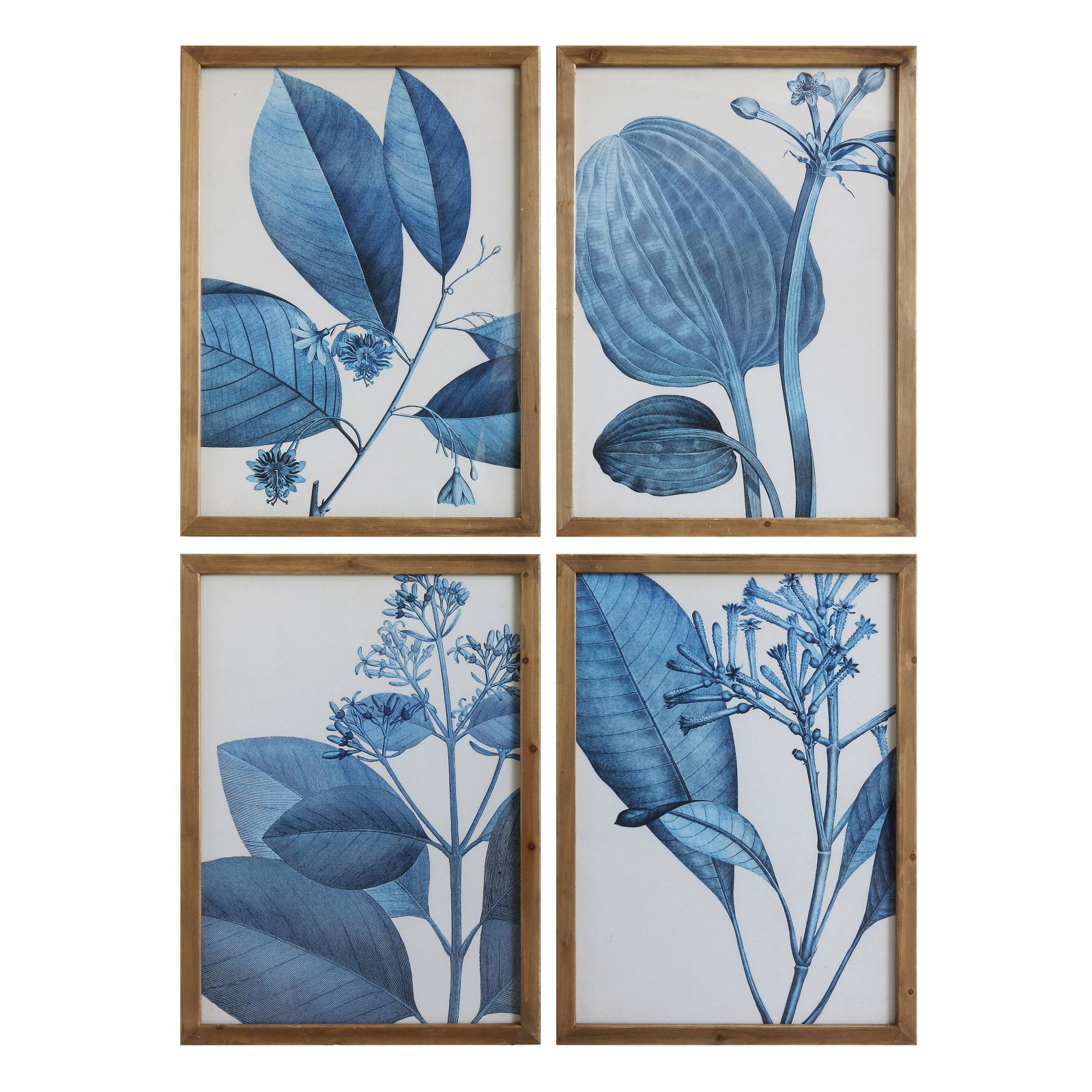 3r-studios-framed-blue-botanical-wall-art-set-of-4-walmart