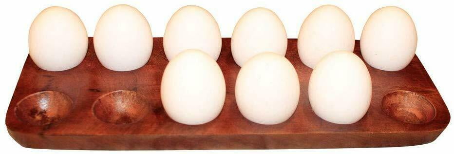 Wooden Egg Storage Rack Egg Tray Case Holder Deviled Egg Platter for Fridge